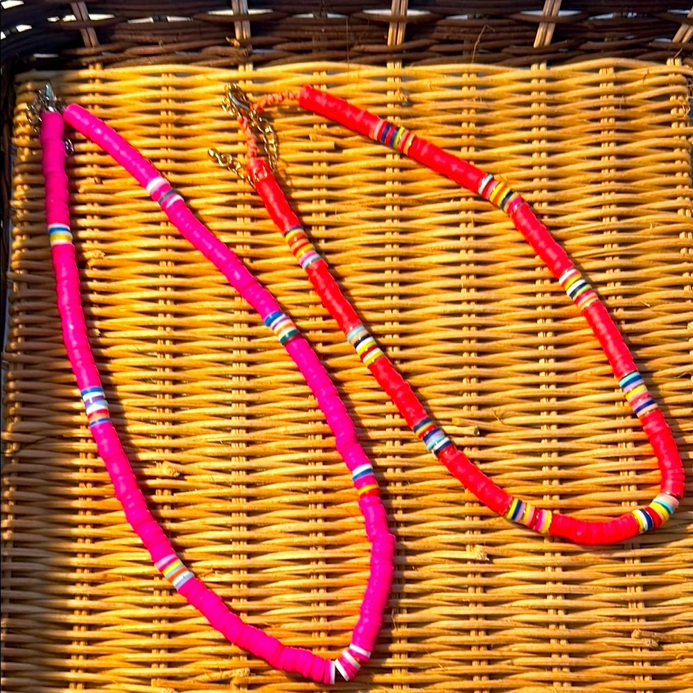 2/$12 Pink Beaded Necklace